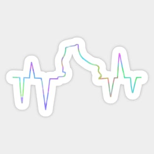 Neon ice skate heartbeat Sticker